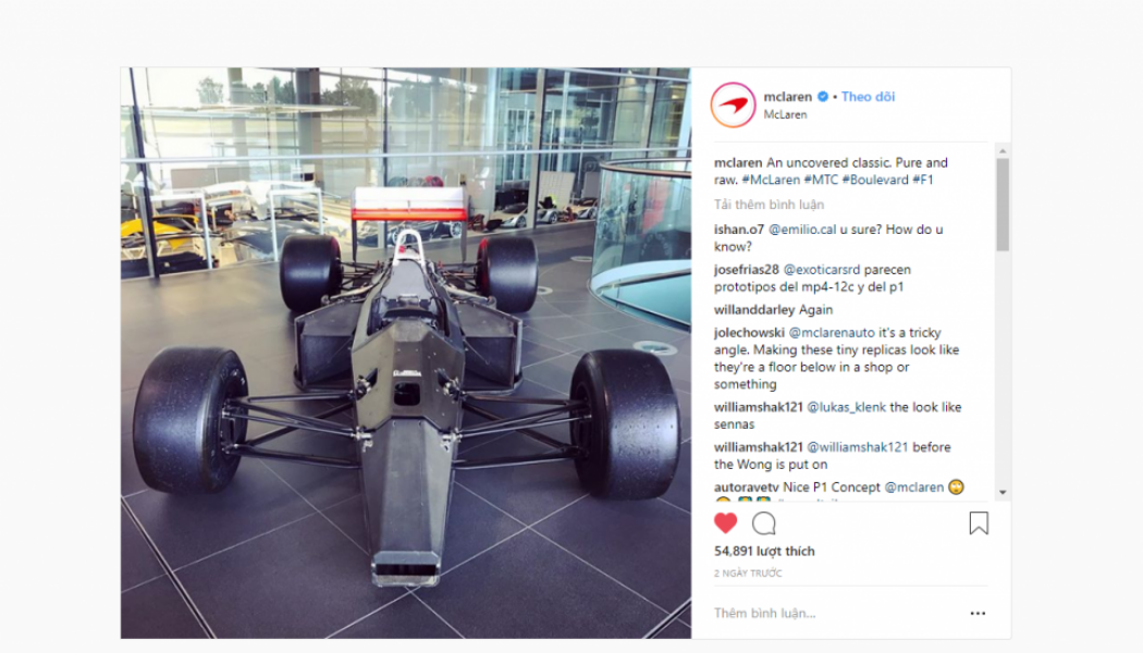 Liệu Mclaren đã để lộ mẫu xe mới trên Instagram?