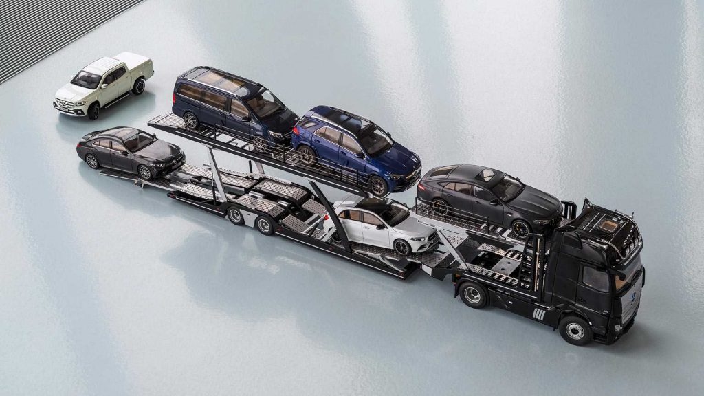 Xe mô hình container xe đầu kéo Mercedes Truck 132  Trắng  Blue Mô Hình