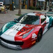 Ferrari 458 Italia độ Liberty Walk thay áo mới với màu cờ Ý đẹp mắt