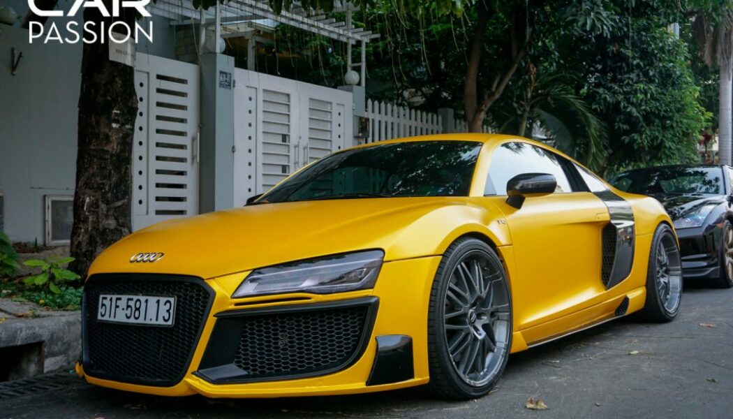 Audi R8 độ Regular Tuning thay áo màu vàng nổi bật