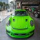 Cận cảnh Porsche 911 GT3 RS màu xanh lá độc đáo đang được trưng bày tại Hà Nội