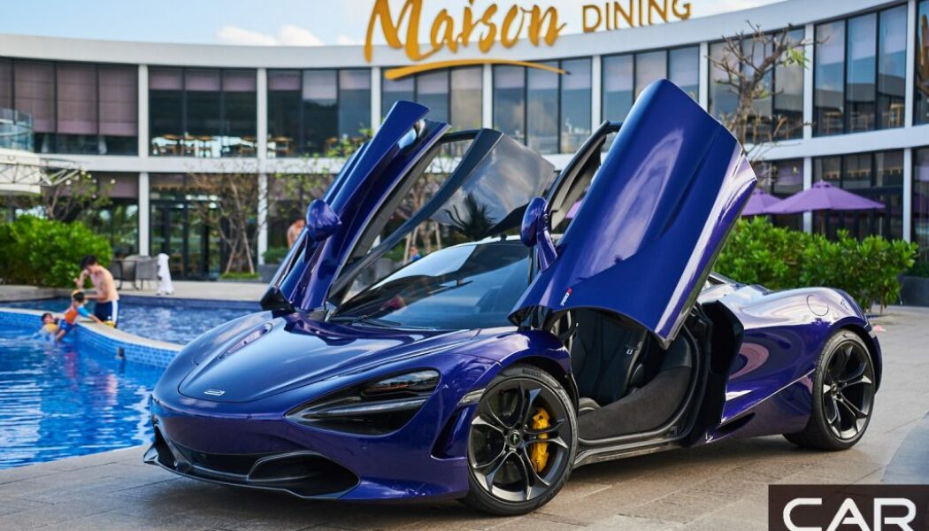 Cận cảnh siêu xe McLaren 720S màu tím của chủ resort Oceanami