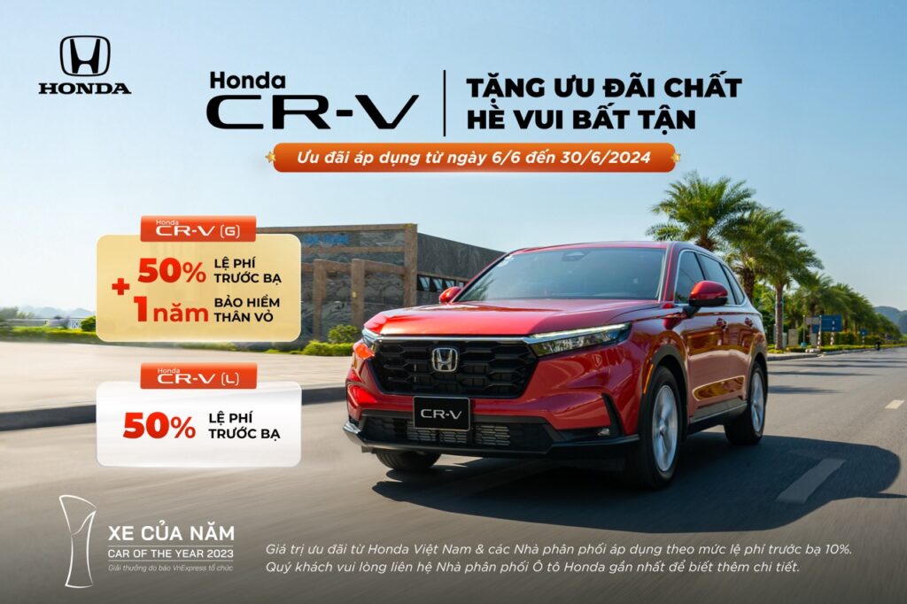 Honda CR-V ưu đãi 50% lệ phí trước bạ