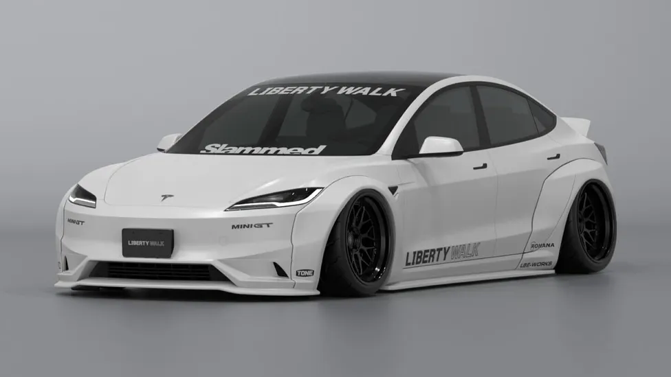 Hãng độ Liberty Walk ra mắt gói độ cho xe điện Tesla Model 3 dành cho “dân chơi đích thực”