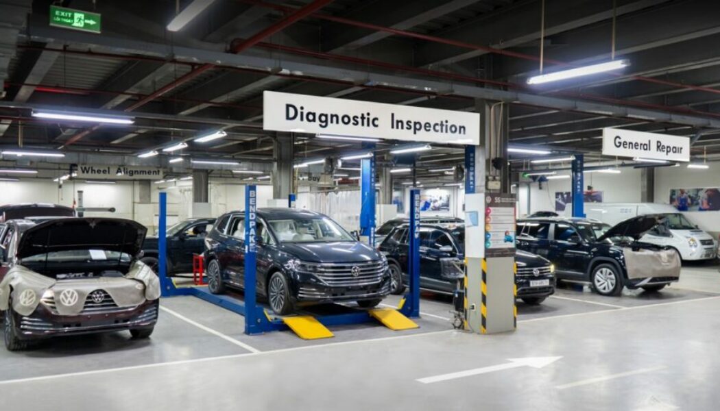 Xưởng dịch vụ bảo dưỡng, sửa chữa chính hãng đáp ứng tiêu chuẩn Volkswagen toàn cầu