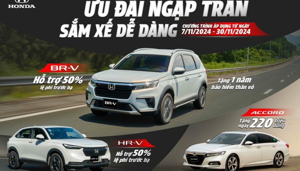 Honda BR-V, HR-V và Accord hưởng ưu đãi trong tháng 11/2024