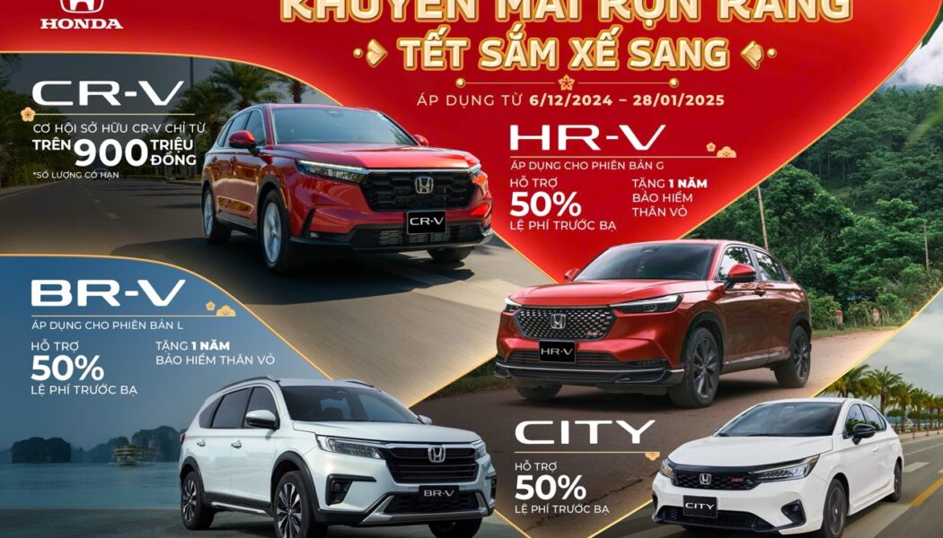 Tháng 12 ưu đãi Honda Việt Nam khi mua City dưới 500 triệu, CR-V từ 900 triệu và nhiều quà tặng